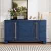 Wood Traditional Style Sideboard with Adjustable Shelves and Gold Handles for Kitchen,Dining Room and Living Room