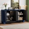 Wood Traditional Style Sideboard with Adjustable Shelves and Gold Handles for Kitchen,Dining Room and Living Room