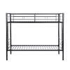 Bunk Bed Twin Over Twin Size with 2 Ladders and Full-Length Guardrail, Metal, Storage Space, No Box Spring Needed, Noise Free, Black