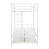 Over Twin Bunk Bed Frame with Trundle,Metal Bunkbed with Sturdy Guard Rail and 2 sideLadders for Kids/Adults,Can be Divided Into Two Beds