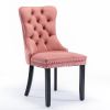 Modern High-end Tufted Solid Wood Contemporary Velvet Upholstered Dining Chair with Wood Legs Nailhead Trim 2-Pcs Set