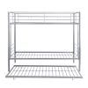 Over Twin Bunk Bed Frame with Trundle,Metal Bunkbed with Sturdy Guard Rail and 2 sideLadders for Kids/Adults,Can be Divided Into Two Beds