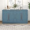 Sideboard with 4 Doors Large Storage Space Buffet Cabinet with Adjustable Shelves and Silver Handles for Kitchen,Dining Room,Living Room