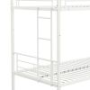 Over Twin Bunk Bed Frame with Trundle,Metal Bunkbed with Sturdy Guard Rail and 2 sideLadders for Kids/Adults,Can be Divided Into Two Beds
