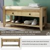 Shoe Rack with Cushioned Seat and Drawers,Multipurpose Entryway Storage Bench