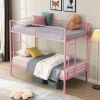 Bunk Bed Twin Over Twin Size with 2 Ladders and Full-Length Guardrail, Metal, Storage Space, No Box Spring Needed, Noise Free, Black